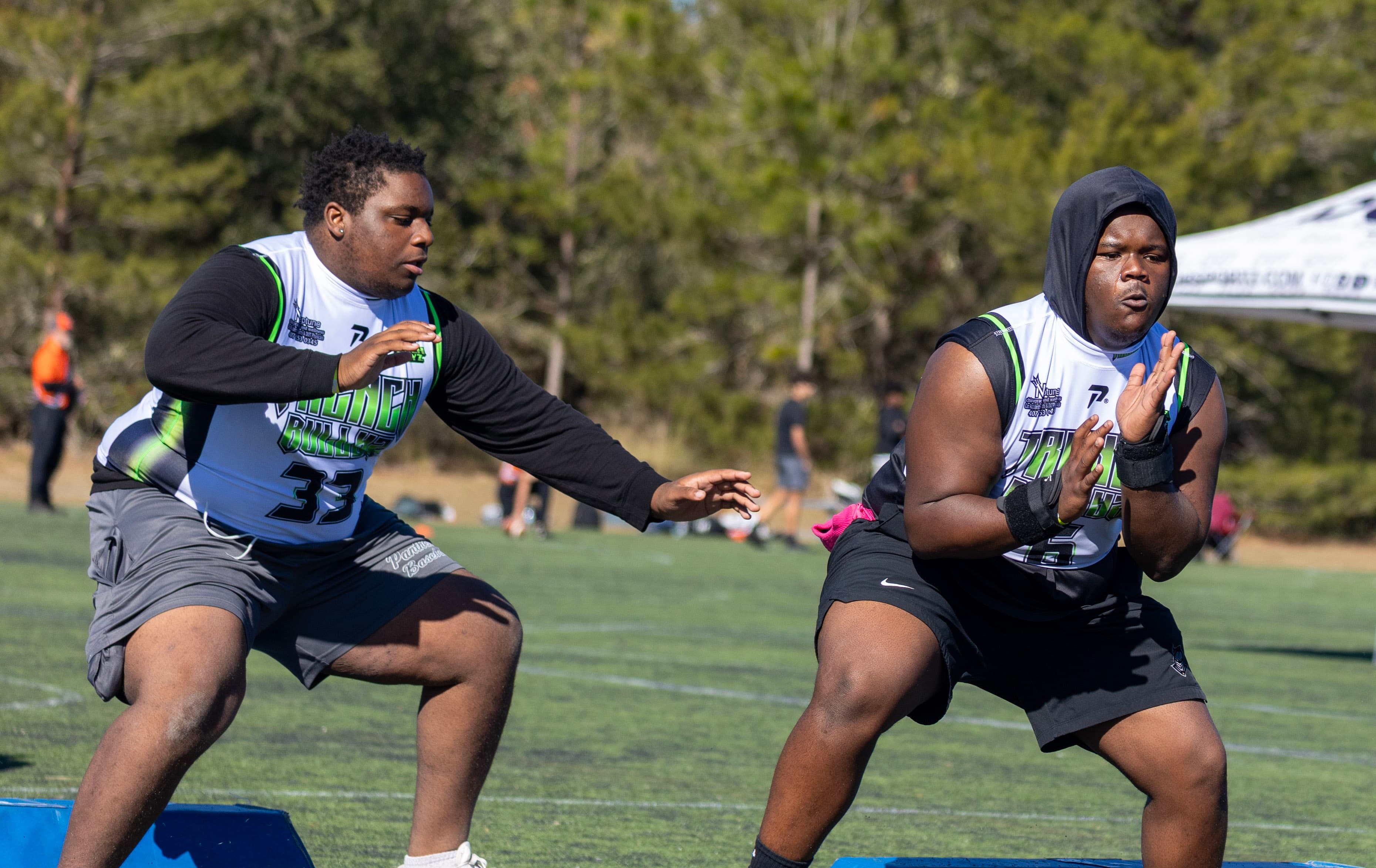 Lineman competition at a football event